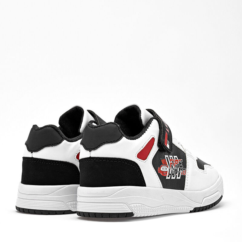 Lux-10 tenis para ni&ntilde;o  blanco negro rojo cod 1... image number null