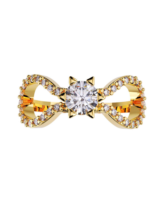 Anillo de Compromiso en Oro de 14K con Circonia... image number null