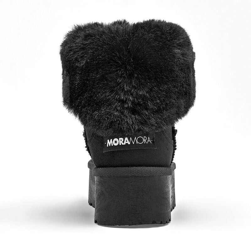 Moramora Bota con peluche para mujer negro image number null