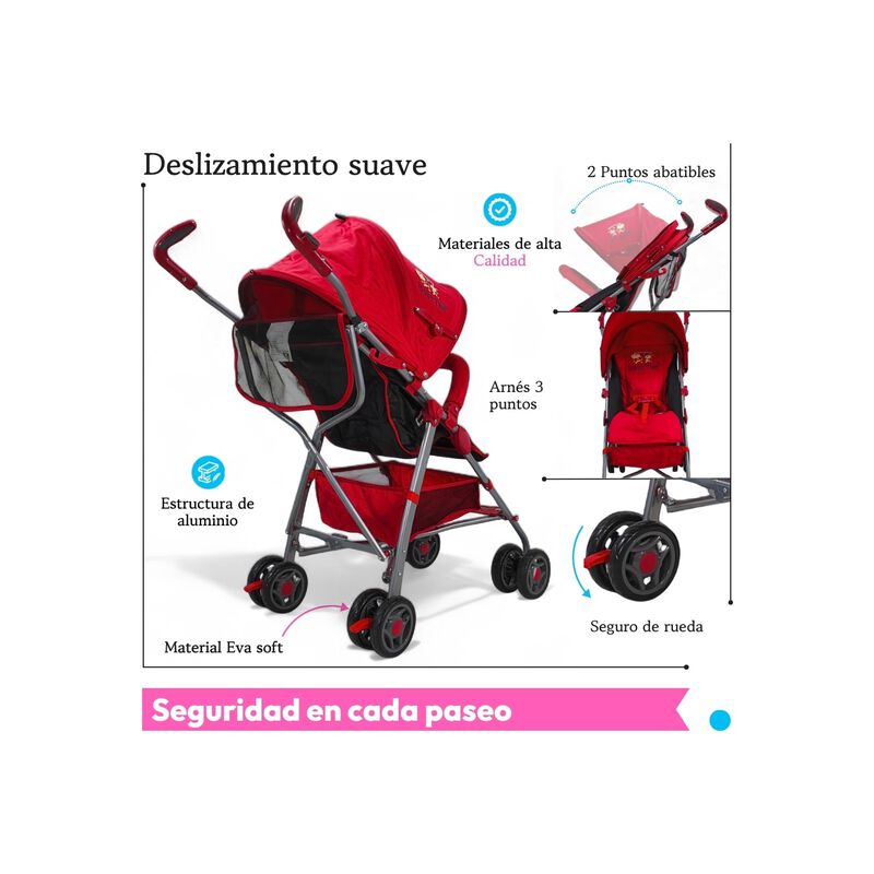Carriola Para Beb&eacute; De Bast&oacute;n 502B Compacta, Ple... image number null