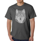 Camiseta Word Art Para Hombre - Lobo - Gris