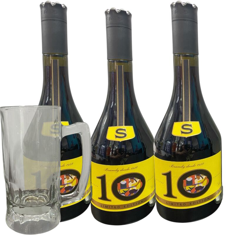 3 Botellas Brandy Torres 10 700 ml + Vaso de cr... image number null