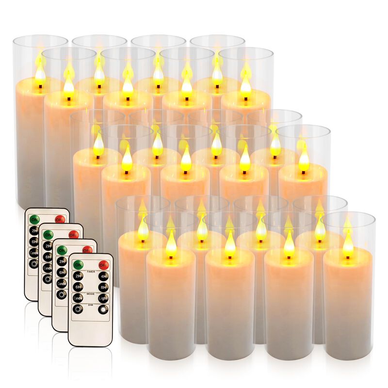Velas Led Aamdkcyu Pack De 24 Blancas/transpare... image number null