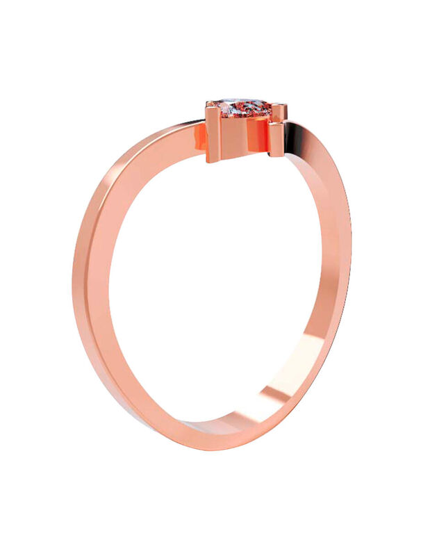 Anillo de Compromiso en Oro Rosa 14K con Circon... image number null