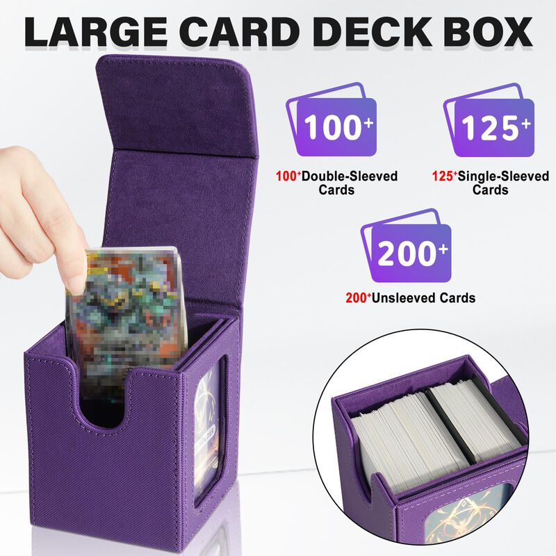 Caja De Cartas Jaffzora Para Mtg Commander Purp... image number null