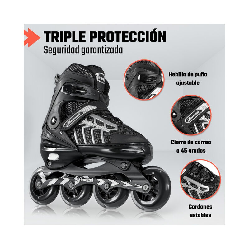 Patines Linea 4 Ruedas Profesionales Ajustables... image number null