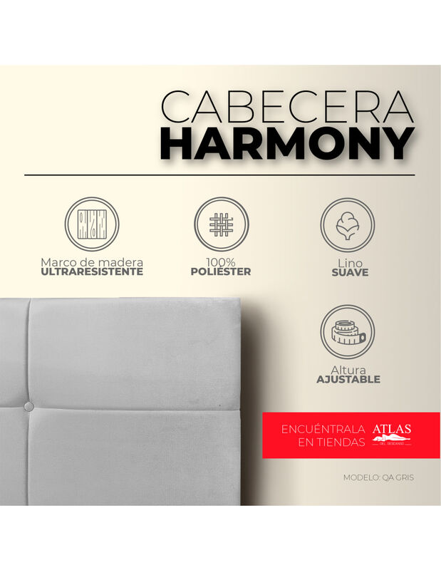 Cabecera Matrimonial Harmony Cuadros y  3 Ajust... image number null