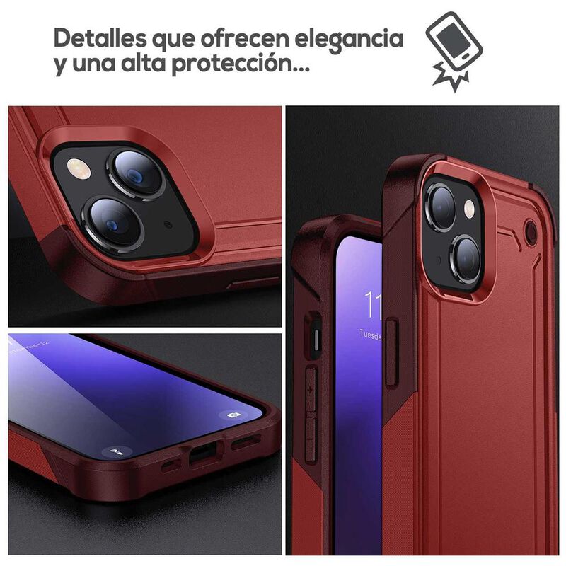 Funda TEKKU Tough cover para iPhone 15 Roja image number null