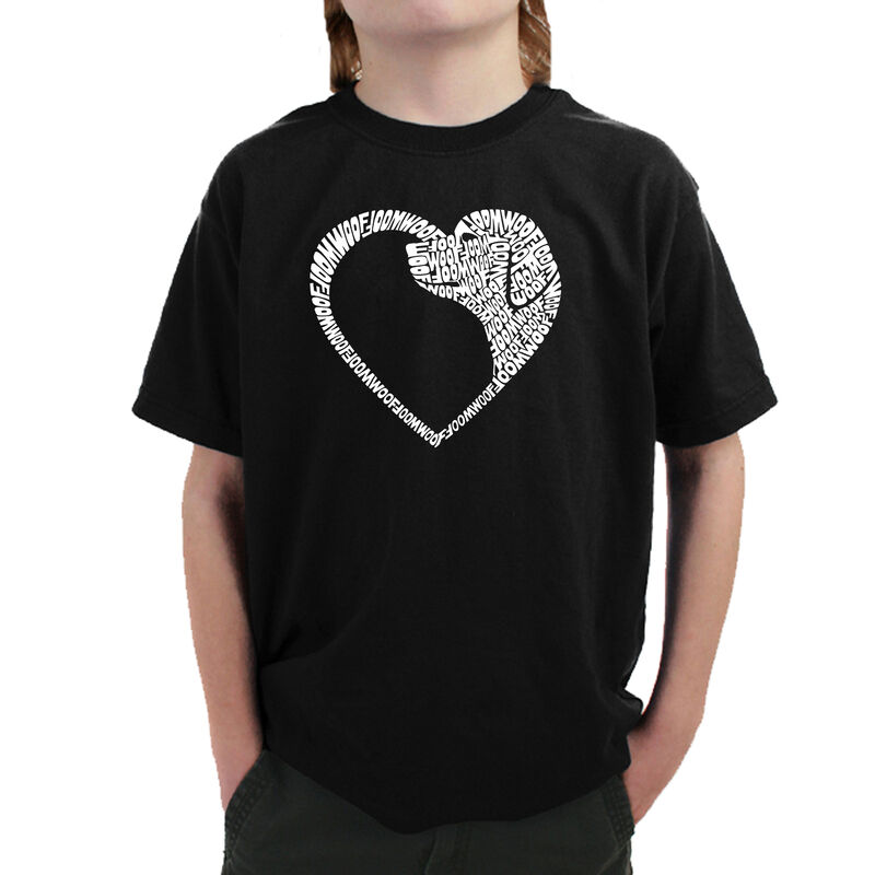 Camiseta Word Art Para Ni&ntilde;o - Coraz&oacute;n De Perro ... image number null