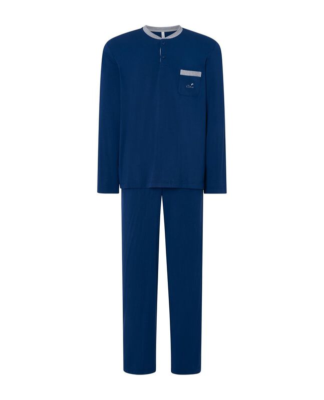 Pijama Modal con Botones Azul image number null