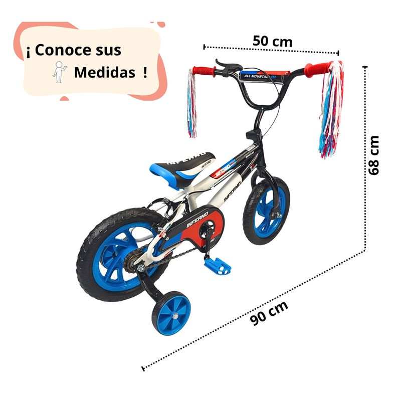Bicicleta Infantil Rodada 12 Con Ruedas De Apoy... image number null