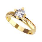 Anillo de Compromiso en Oro Amarillo 14K con Circonia -  Talla:7.5/ M433-14Y-CZ-75