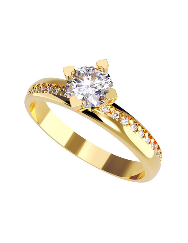 Anillo de Compromiso de 14K con Diamante de Lab... image number null