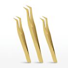 Pack 3 Pinza Dorada Para Volumen De Pesta&ntilde;as N-04 Volumen Ruso