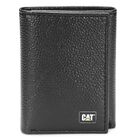 Wallet Cat Para Hombre Con Tres Pliegues De Piel, Color Negro
