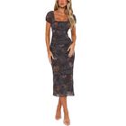 Vestido Midi Floral RELIPOP - Talla S - Morado Oscuro