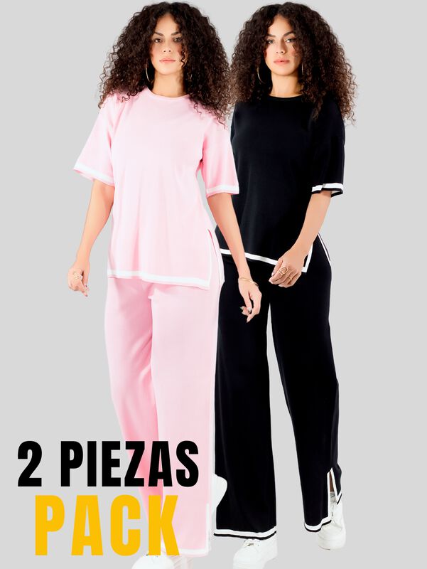 Pack De 2 Conjuntos Mujer CONJ-073-PX2 Negro y ... image number null