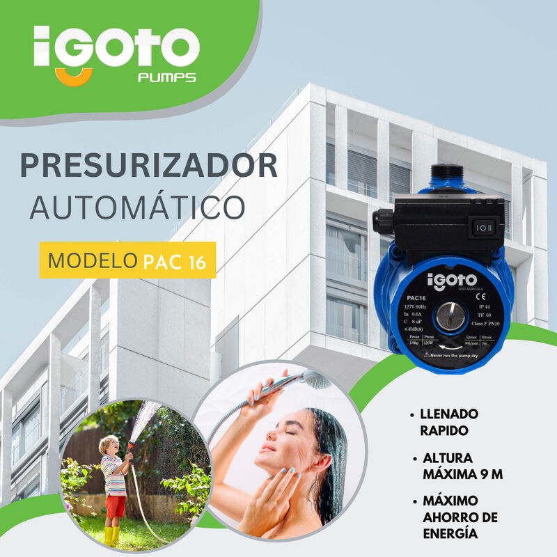 Presurizador Automático 1/6 Hp   Pac16 image number null