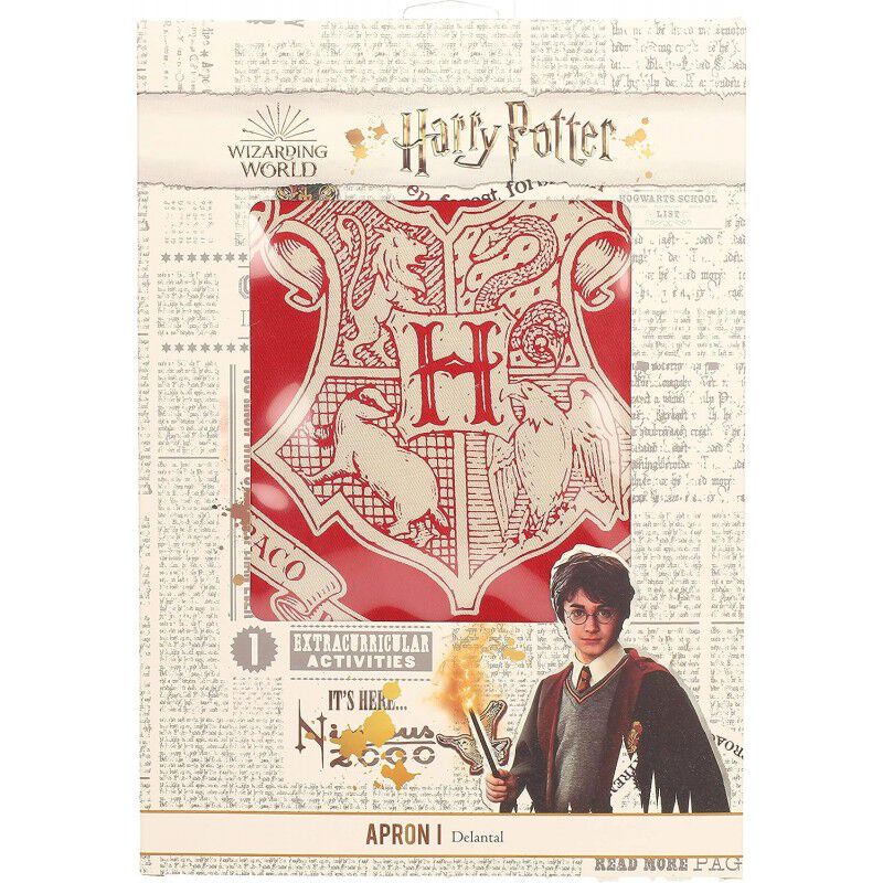 Delantal Rojo Logo Hogarts Harry Potter image number null