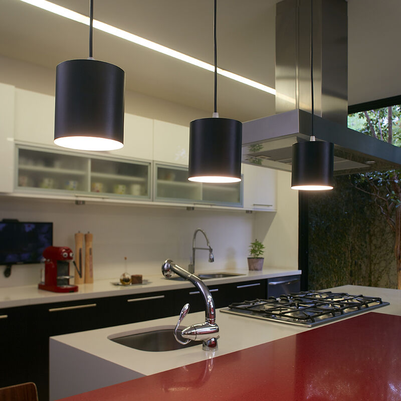 L&aacute;mpara Colgante Aluminio Negro 12 W 127v image number null