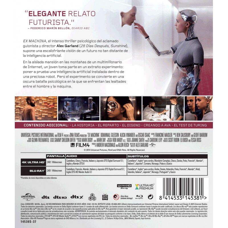 Ex Machina [4K UHD, Blu-ray] (2014) image number null