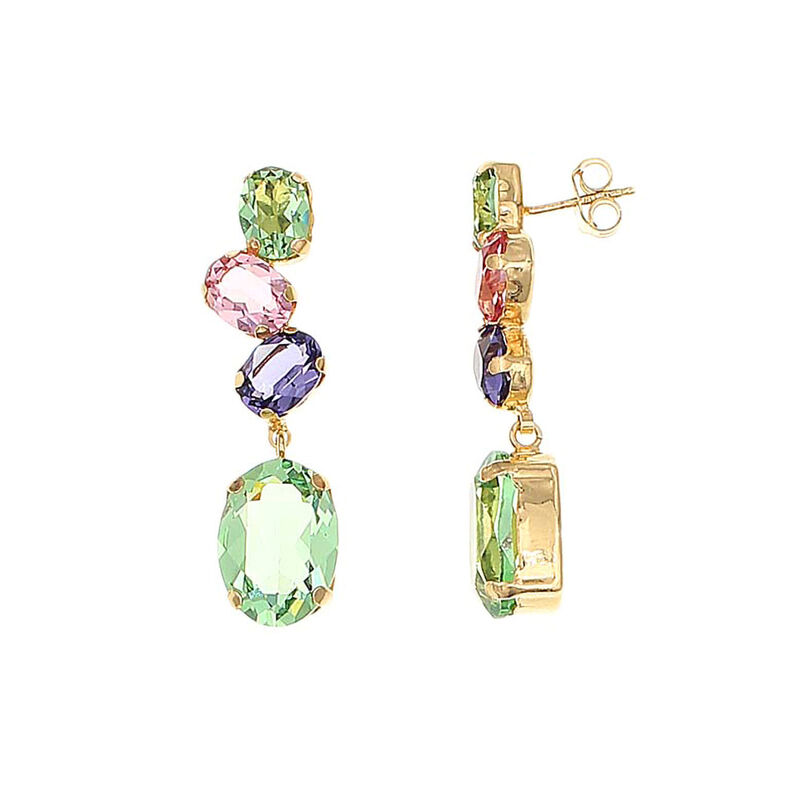 Aretes De Plata Dorada 925 Con Zirconias De Col... image number null