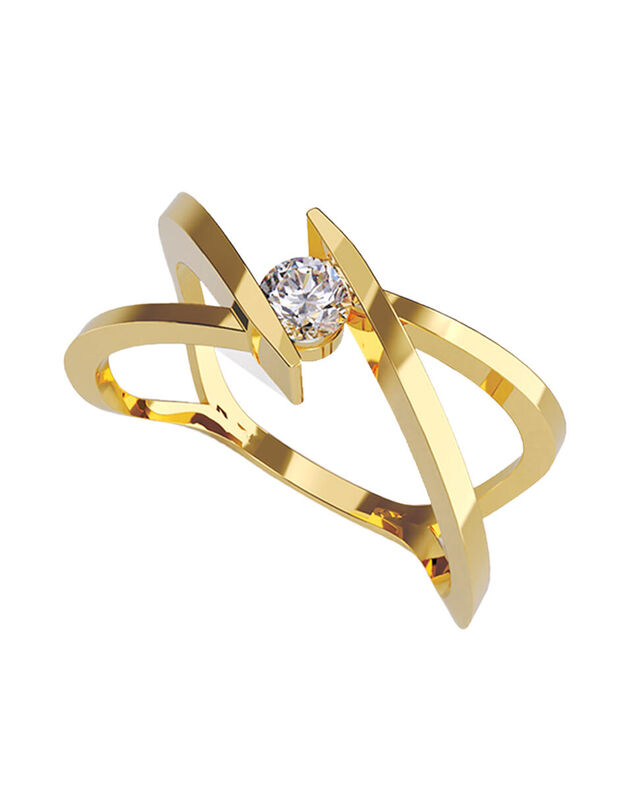 Anillo de Compromiso de 14K con Diamante de Lab... image number null