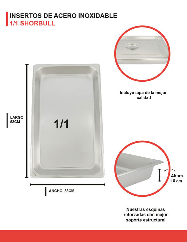 Inserto acero inoxidable entero 1/1 10 Shorbull image number null