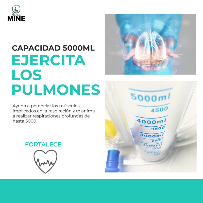 Espirómetro 5000 ml | Ejercitador Pulmonar image number null