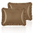 Funda De Almohada Homiest Queen 2 Unidades Color Camel Con Volante