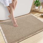 Alfombra De Ba&ntilde;o Smiry 61x41 Cm Marr&oacute;n Y Crema Con Textura Waffle