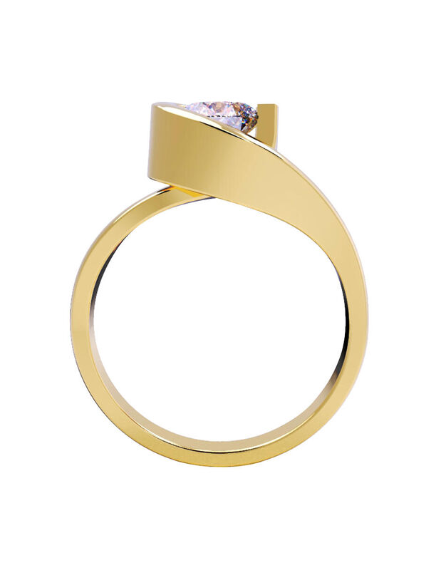 Anillo de Compromiso en Oro Amarillo 10K con Ci... image number null