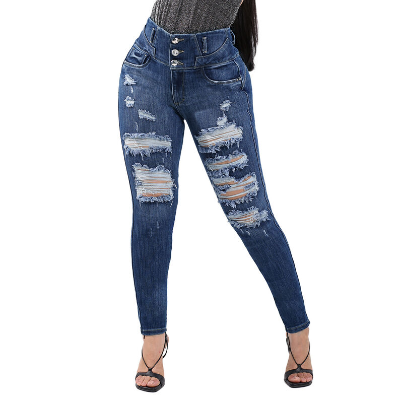 Pantal&oacute;n Colombiano Nyk Skinny Rotos N4787m Tir... image number null