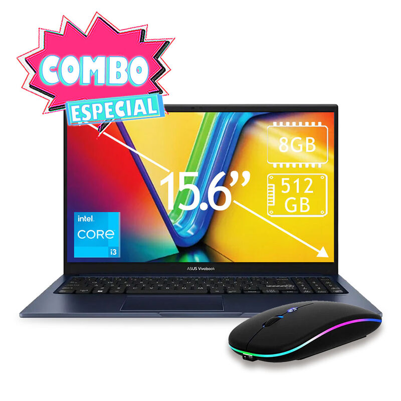 Combo Laptop Asus Vivobook 15.6" Core I3 512gb ... image number null