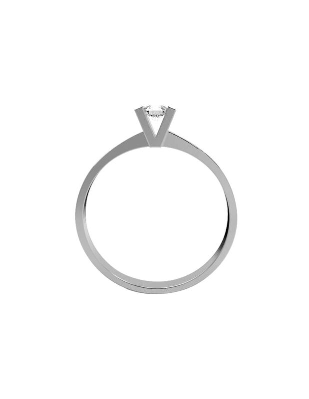 Anillo de Compromiso en Oro Blanco 14K con Circ... image number null