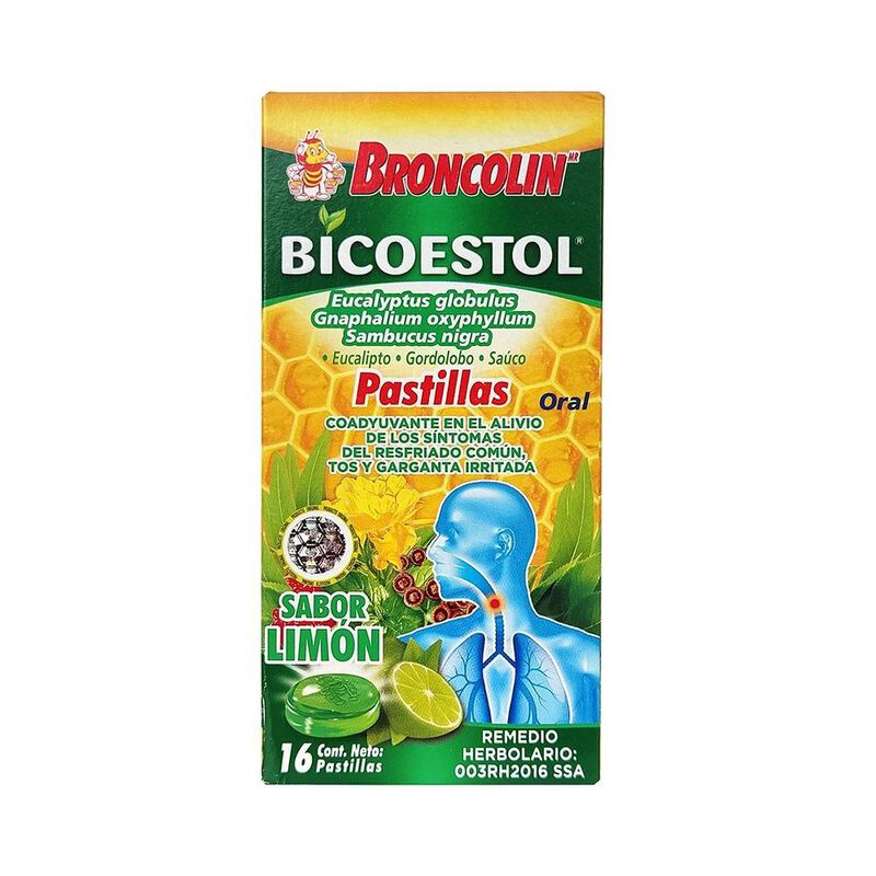 Broncolin Bicoestol Limon - 16 Pastillas image number null