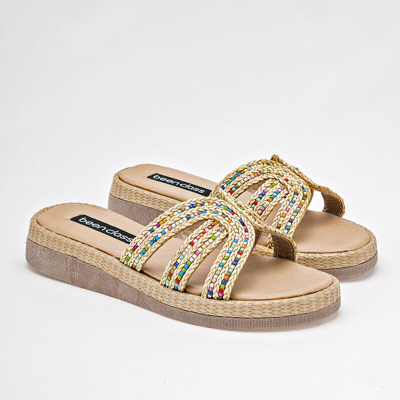 Been Class sandalia piso para mujer beige multi... image number null