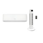 Combo Aire Acond Minisplit Hisense 12,000 BTUS S/Frio 110V + Ventilador de Torre Fussion 32" Blanco END