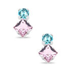 Aretes Plata 925 Con Zirconias De Colores