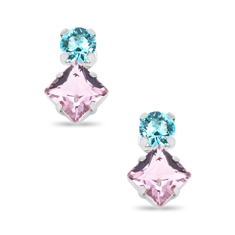 Aretes Plata 925 Con Zirconias De Colores image number null