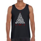 Tank Top Word Art Para Hombre - &Aacute;rbol De Navidad Con Huella - Negro