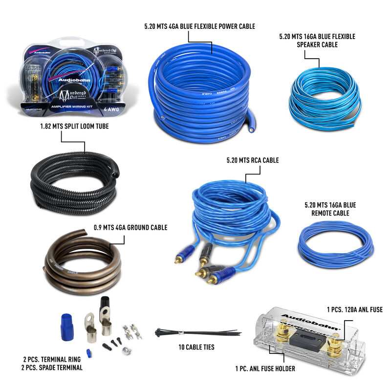 Kit de instalaci&oacute;n de audio para auto calibre 4... image number null