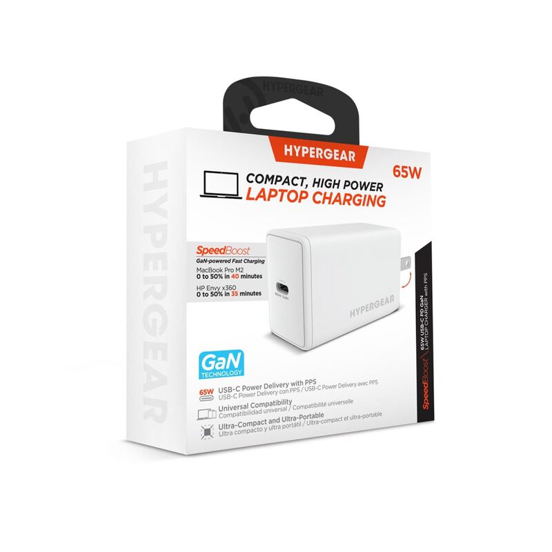 Cargador r&aacute;pido AC HYPERGEAR USB-C PD 65W GaN P... image number null