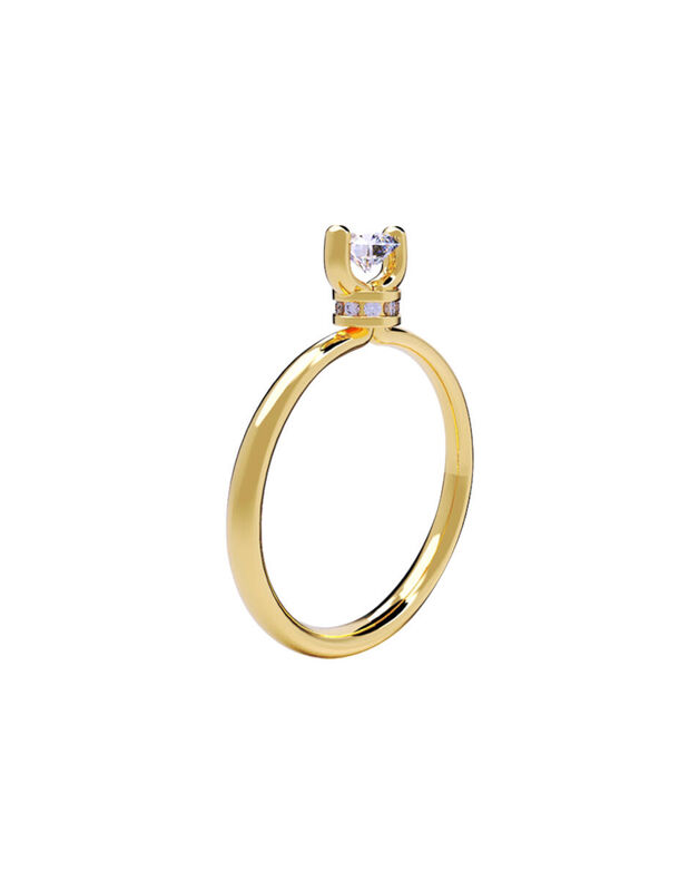 Anillo de Compromiso de 14K con Diamante de Lab... image number null