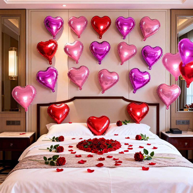 Globos De Foil Coraz&oacute;n 25 cm Nfvjfxz - Pack De ... image number null