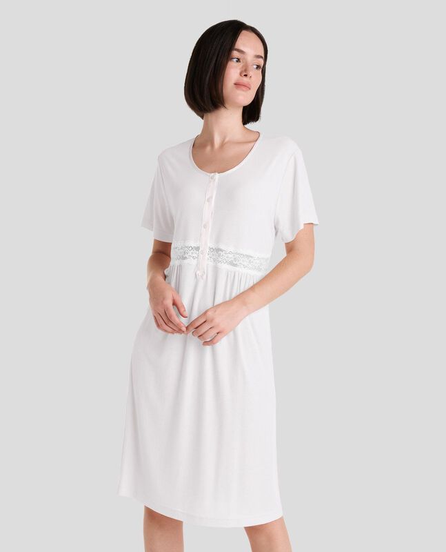 Camis&oacute;n Corto de Mujer con Canale y Puntilla Ma... image number null