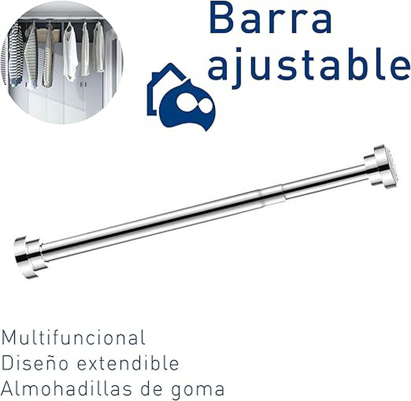 Bluelander Tubo para Cortina de Ba&ntilde;o Ajustable ... image number null