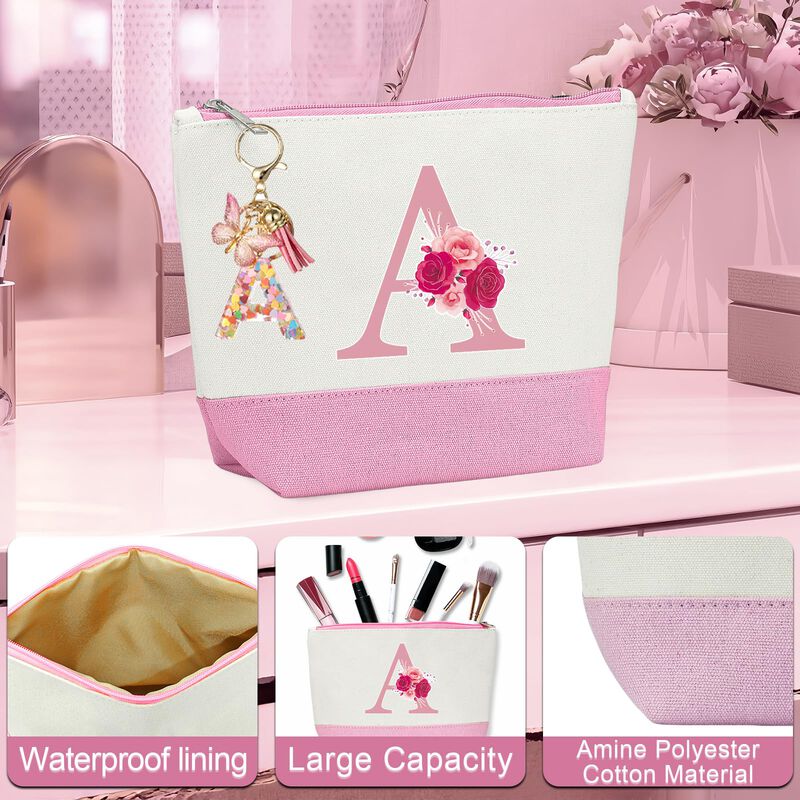Bolso Tote De Lona Aiheart Con Inicial Y Bolsil... image number null