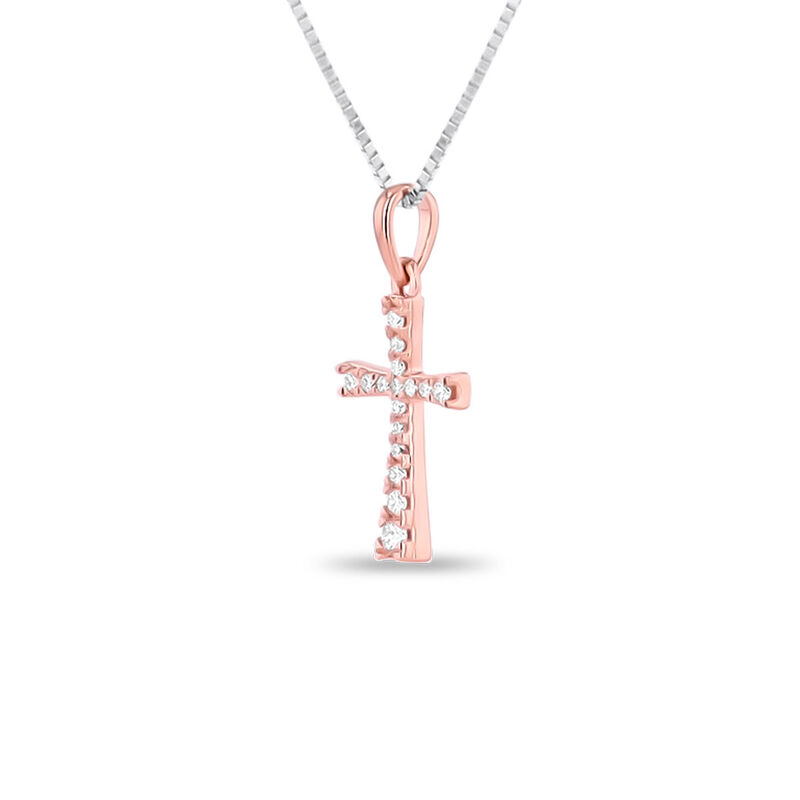 Dije De Cruz (1.8Cm) De Oro Rosa 14K Con Cadena... image number null