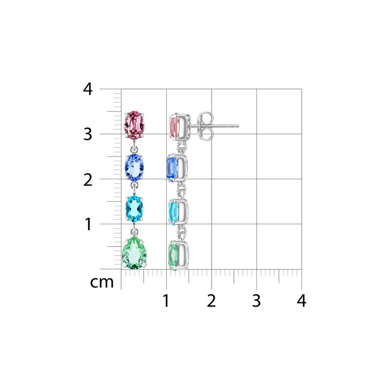 Aretes Plata 925 Con Piedras De Color image number null